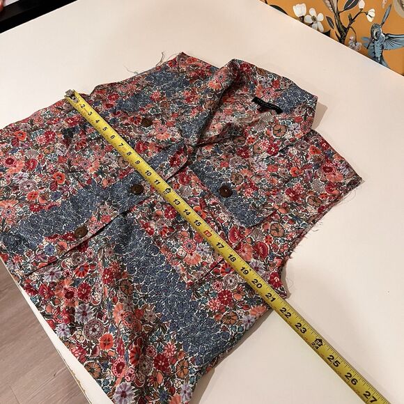 Anthropologie Burning Torch Sleeveless Top Floral Patchwork Silk Distressed Sz S - Picture 7 of 8